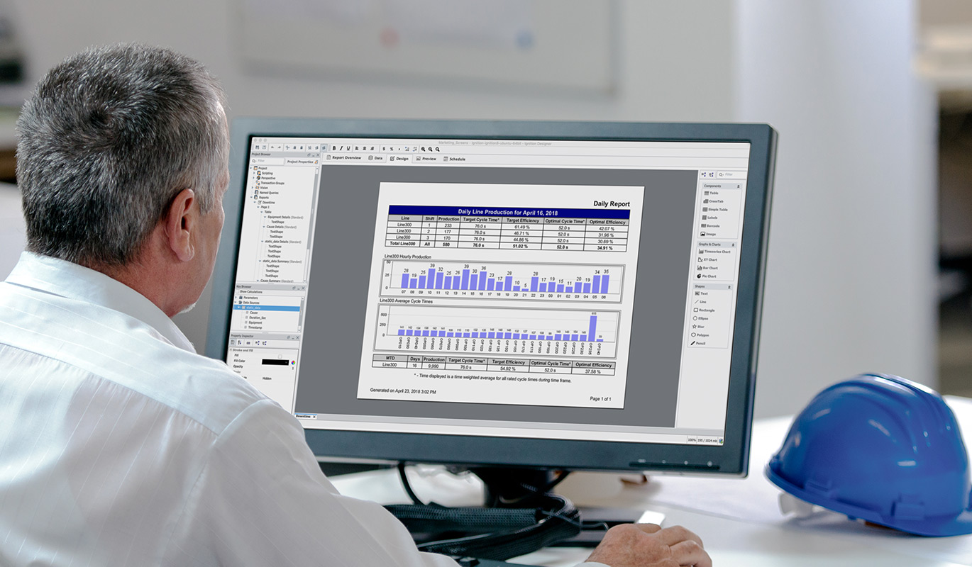 Integrator using the industrial report designer
